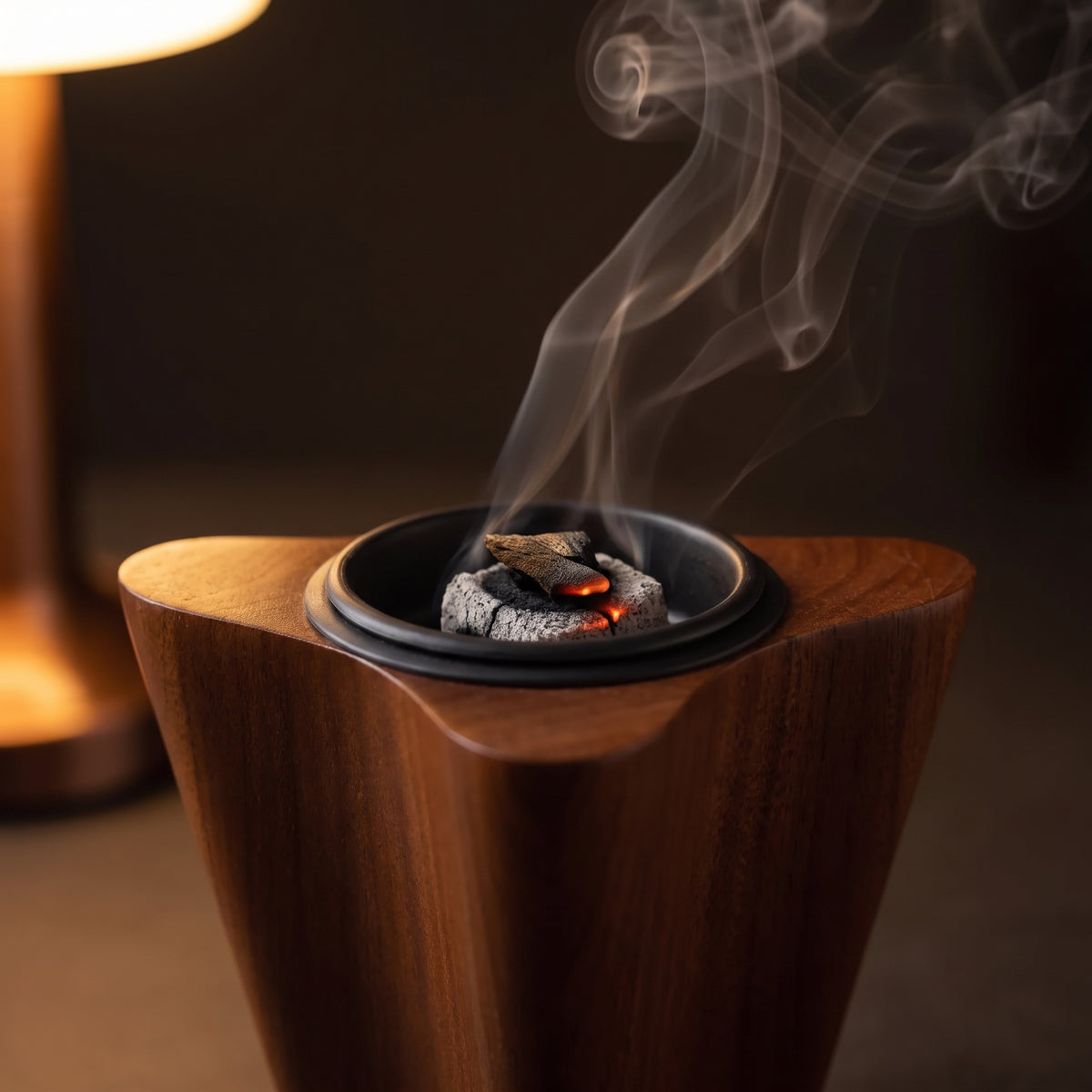 Geometric Wooden Bakhour Burner - Mango & Guava Wood