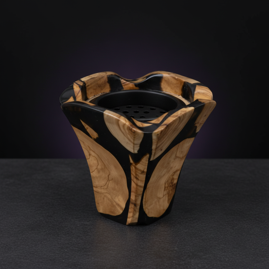 Flower Design Epoxy & Olive Wood Bakhour Burner