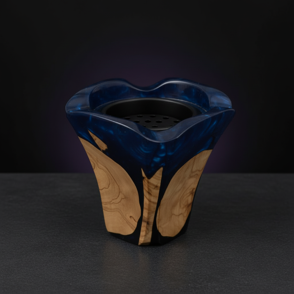 Flower Design Epoxy & Olive Wood Bakhour Burner