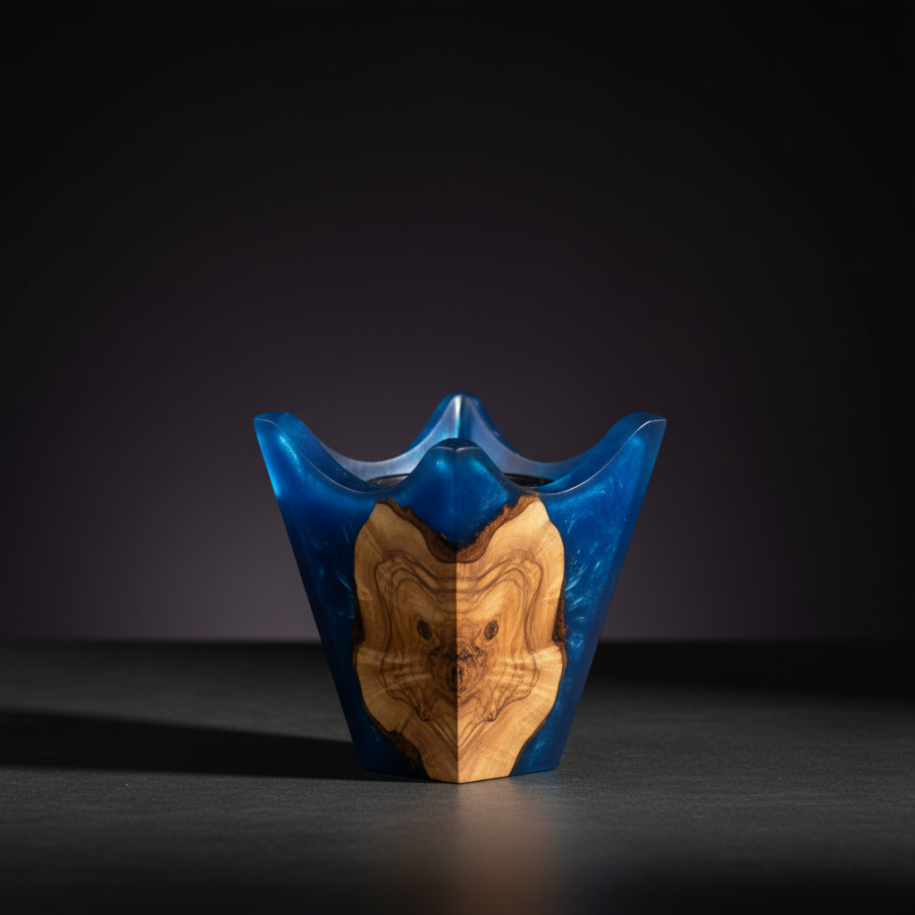 Lantern Style Epoxy & Olive Wood Bakhour Burner