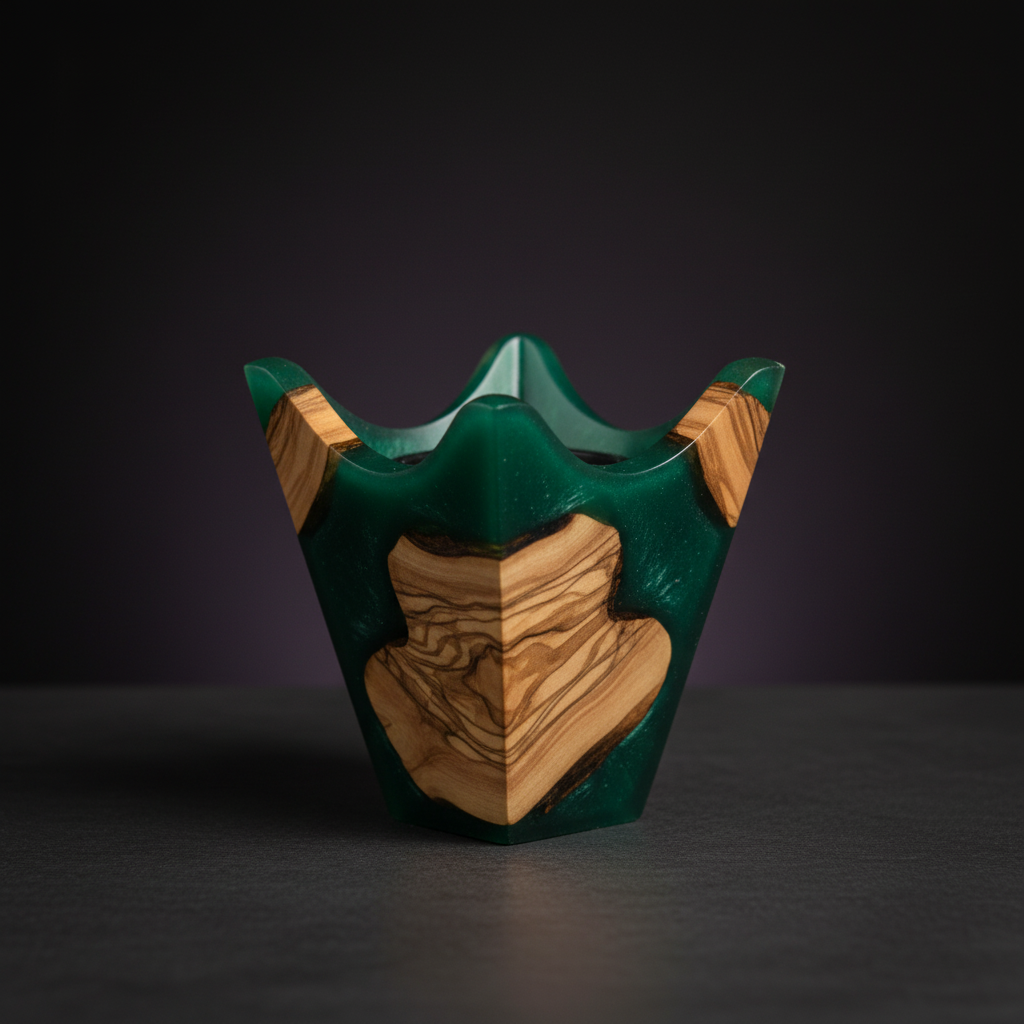 Lantern Style Epoxy & Olive Wood Bakhour Burner