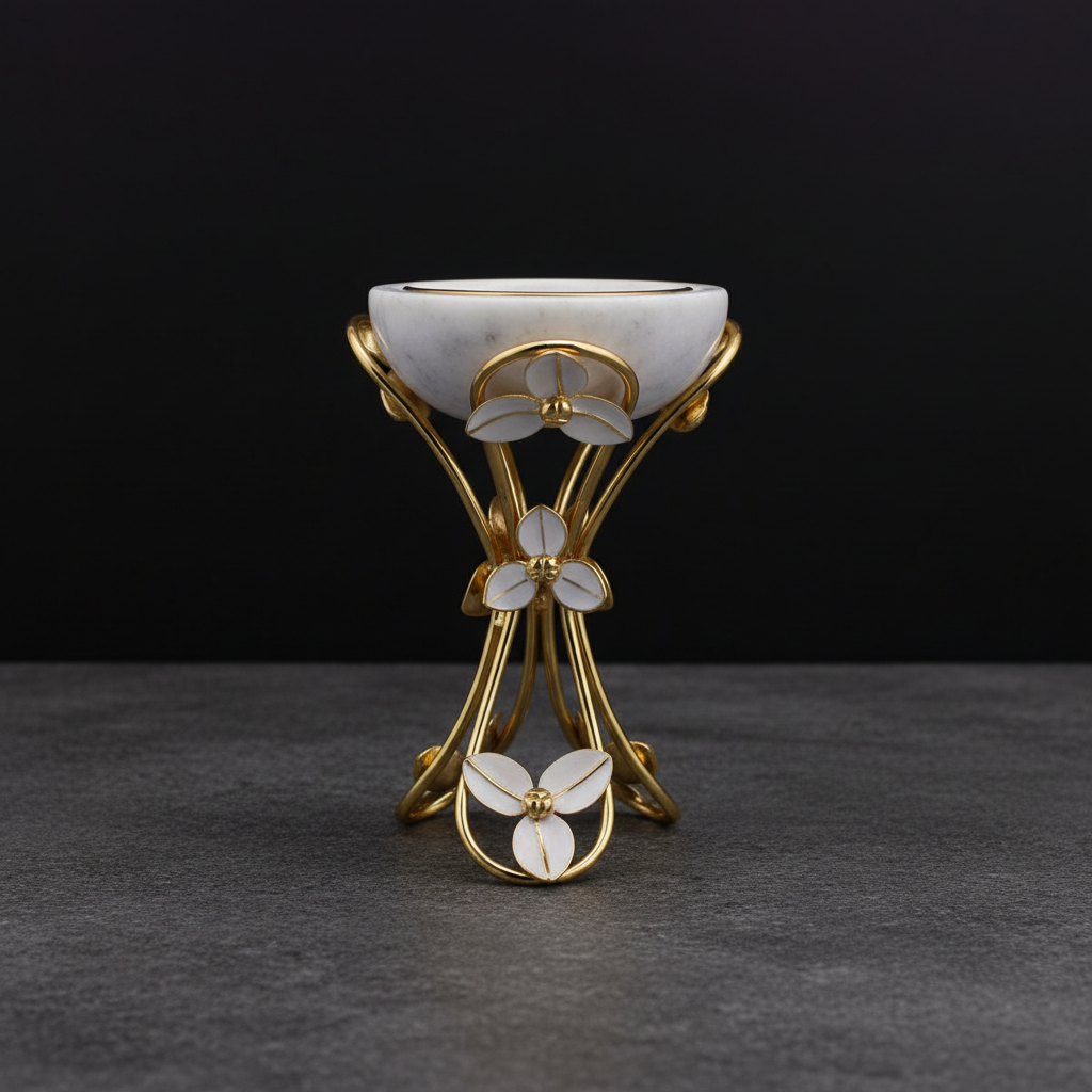 Marble Bakhour Burner - Classic Stone Design
